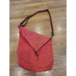 Vintage Addiction Foldover Natural Jute Crossbody Bag